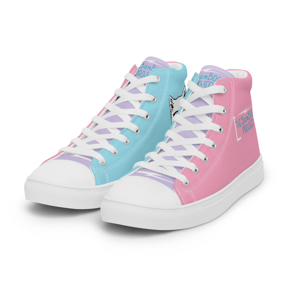 Cotton Candy Boo s Women s High Top Canvas Shoes The BamBoozle Project