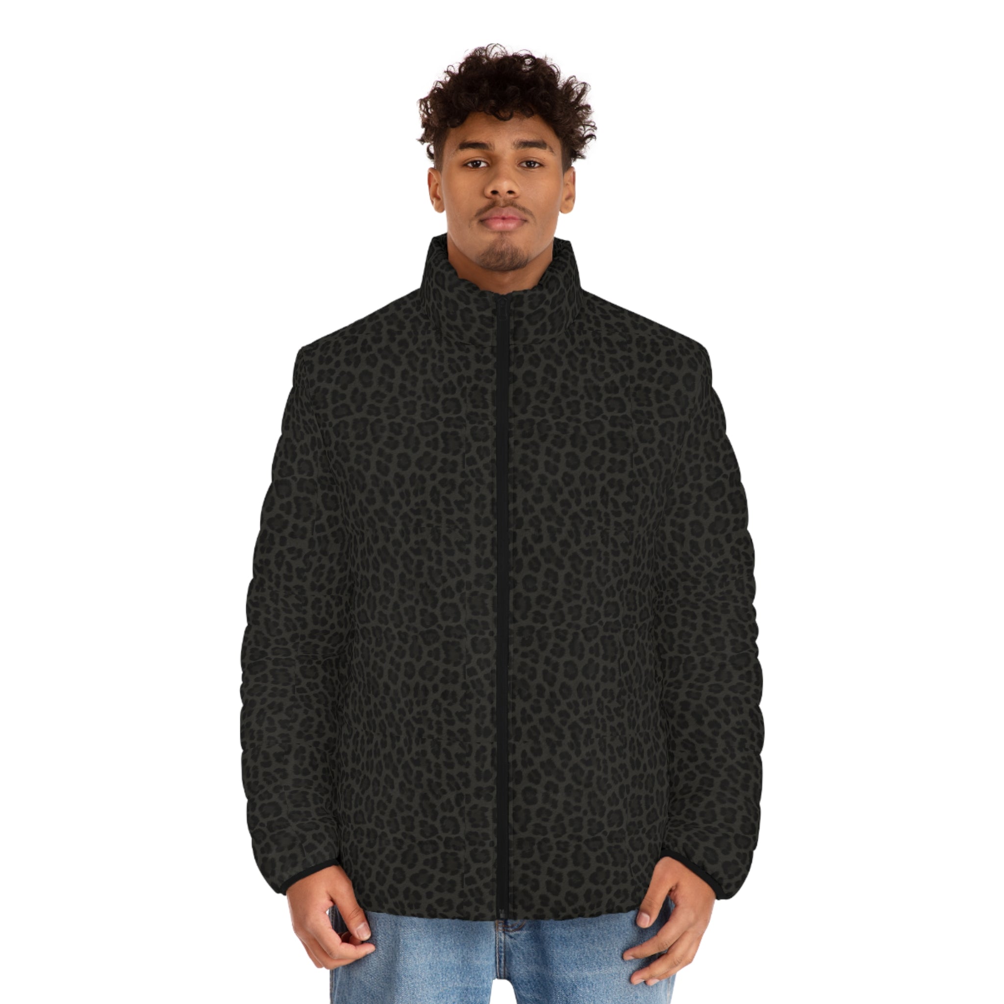 Black Cheetah Unisex Puffer Jacket