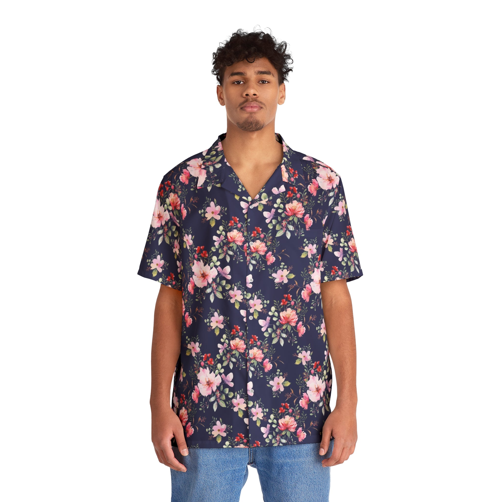 TBP Navy Floral Hawaiian Shirt