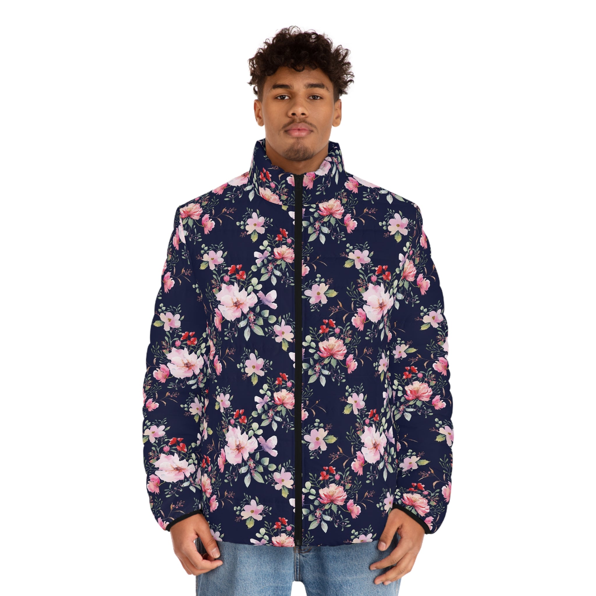 TBP Blue Floral Unisex Puffer Jacket
