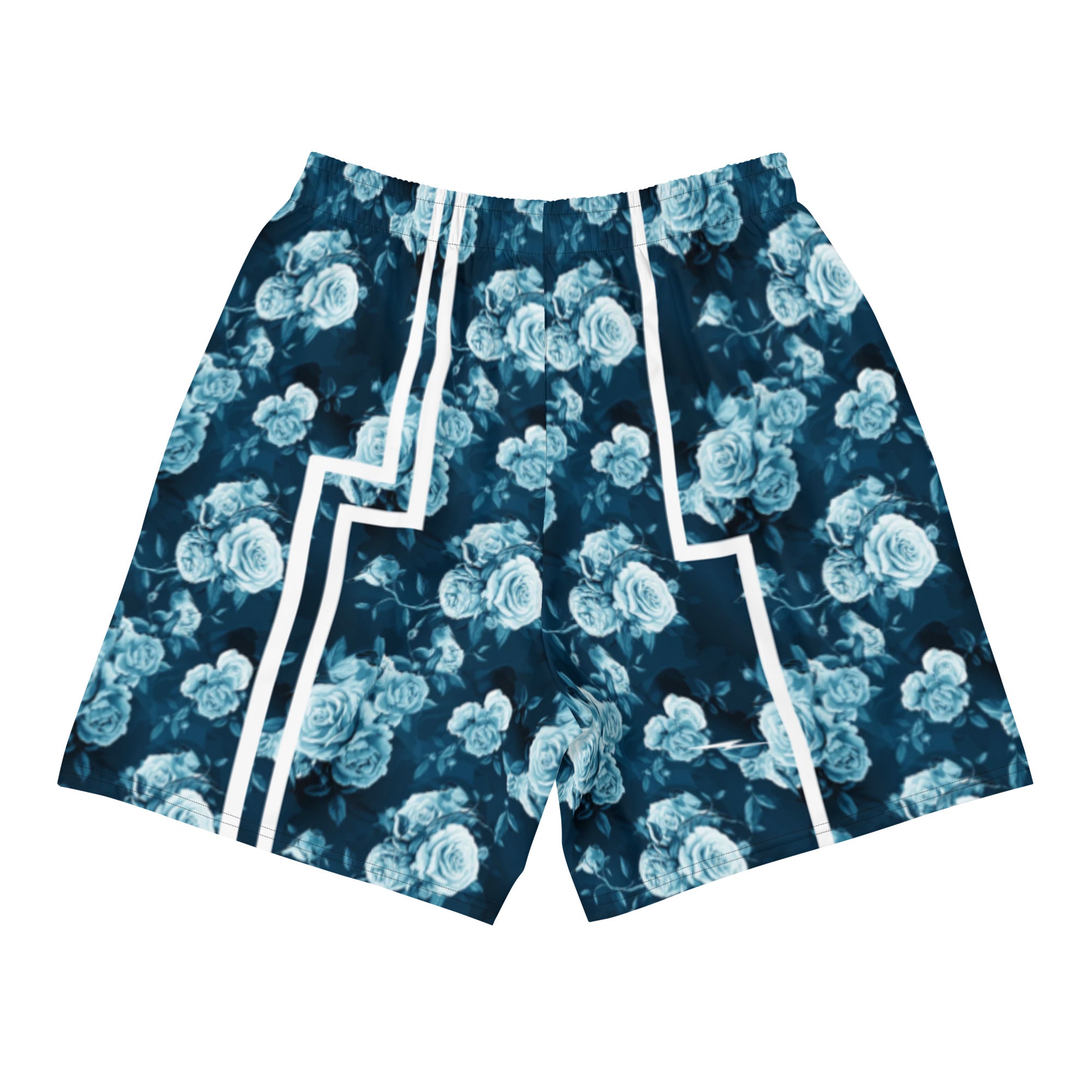 Blue Floral Men's Athletic Shorts