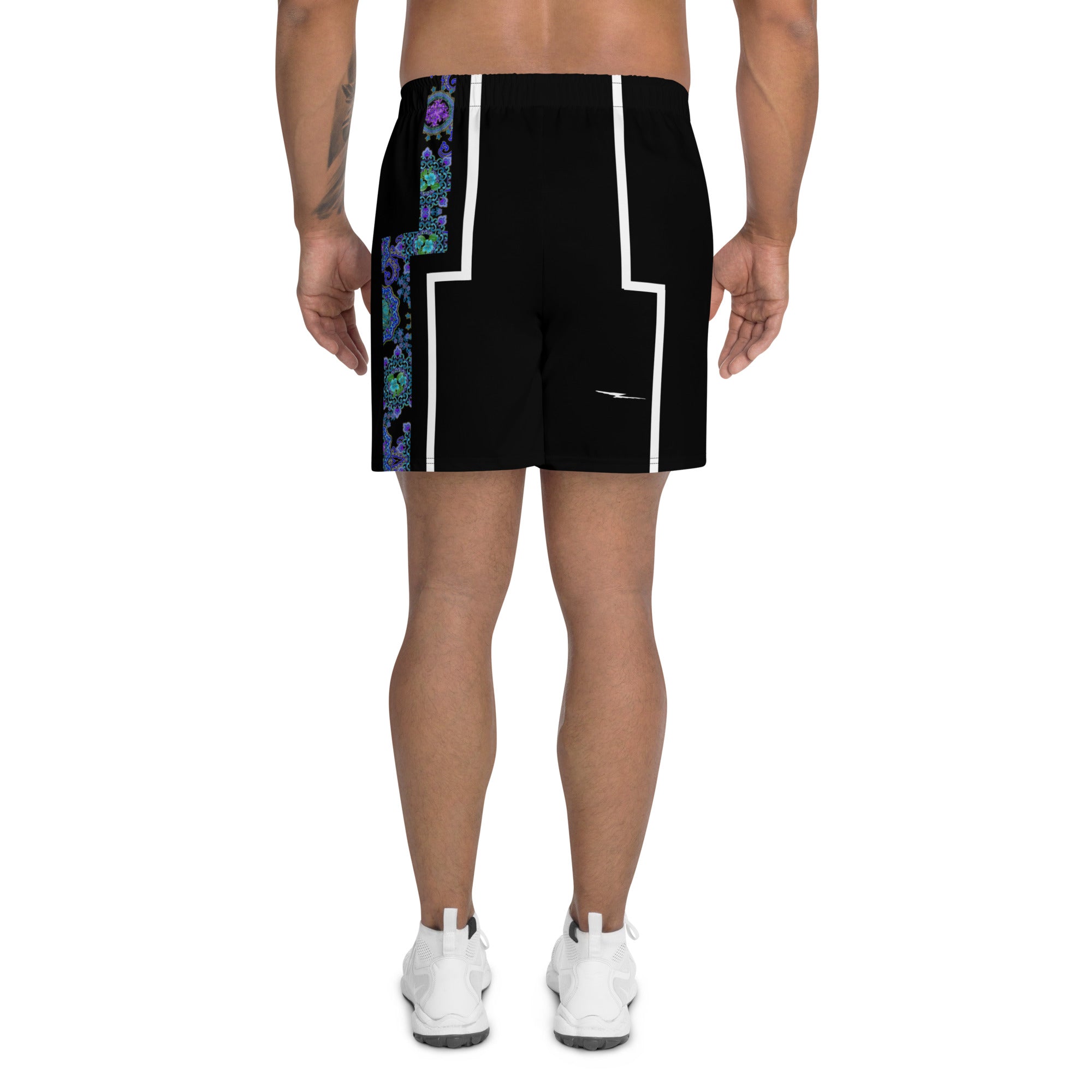 Men's Blue Violet Floral Athletic Shorts