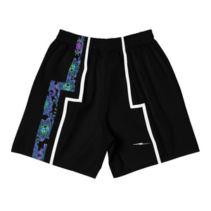 Men's Blue Violet Floral Athletic Shorts