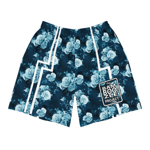 Blue Floral Men's Athletic Shorts