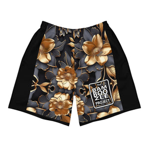Gold Floral Men's Athletic Shorts