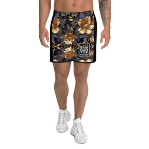 Gold Floral Men's Athletic Shorts