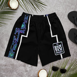 Men's Blue Violet Floral Athletic Shorts