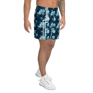 Blue Floral Men's Athletic Shorts