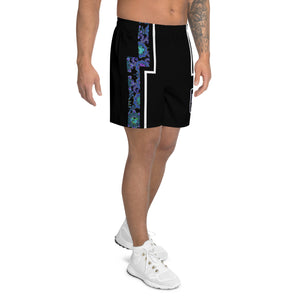 Men's Blue Violet Floral Athletic Shorts