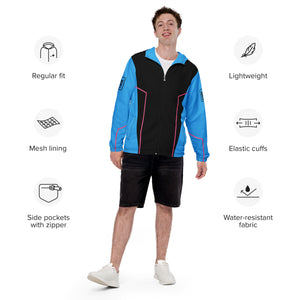 Bamboozle Force Blue & Hot Pink Unisex Windbreaker