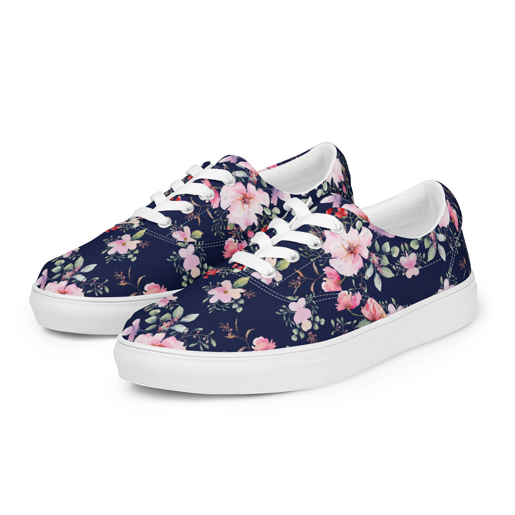 Blue Floral Men’s Canvas Shoes