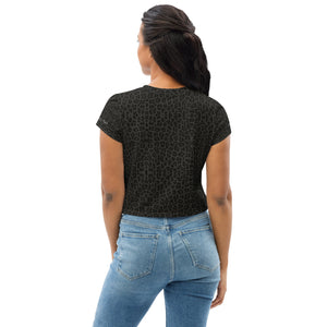 Black Cheetah Crop Top