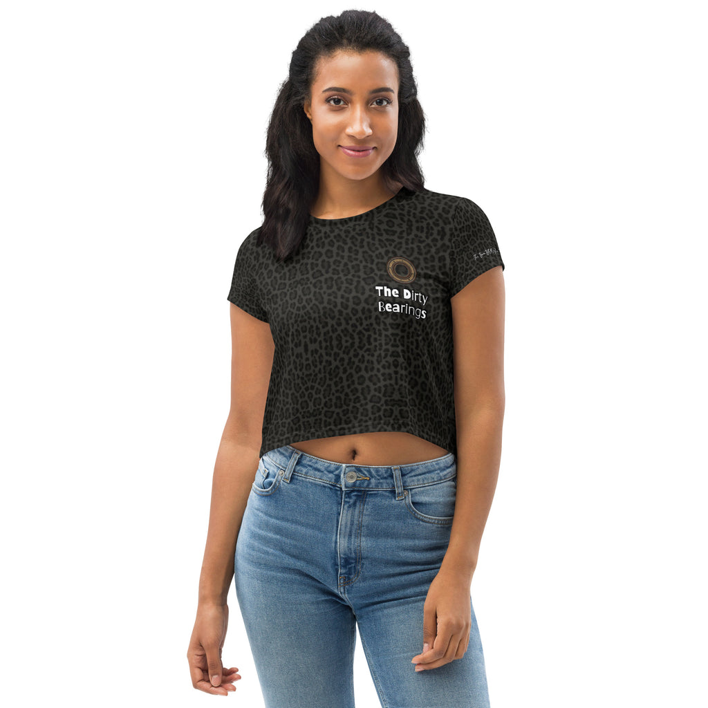 The Dirty Bearings Black Cheetah Print Crop Top