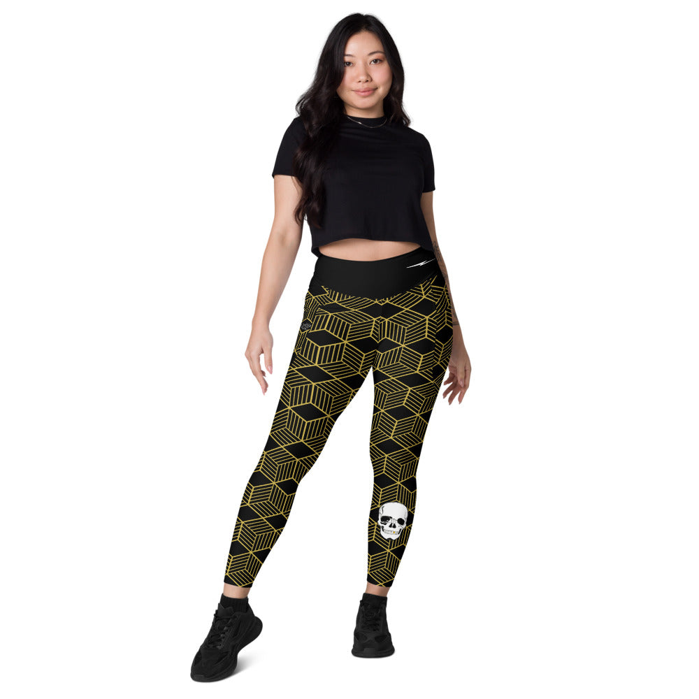 Black & Gold Leggings with pockets