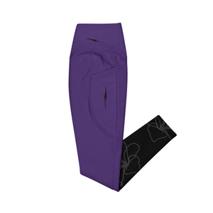 Purple Blossom Leggings with pockets