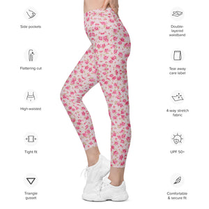 TBP Pink Floral Leggings With Pockets