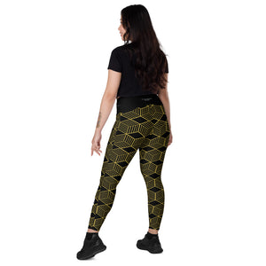 Black & Gold Leggings with pockets