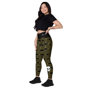 Black & Gold Leggings with pockets
