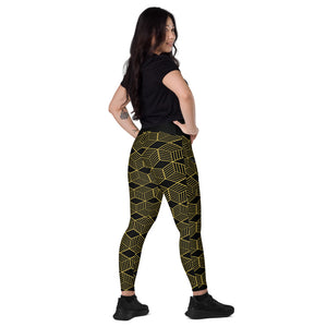 Black & Gold Leggings with pockets