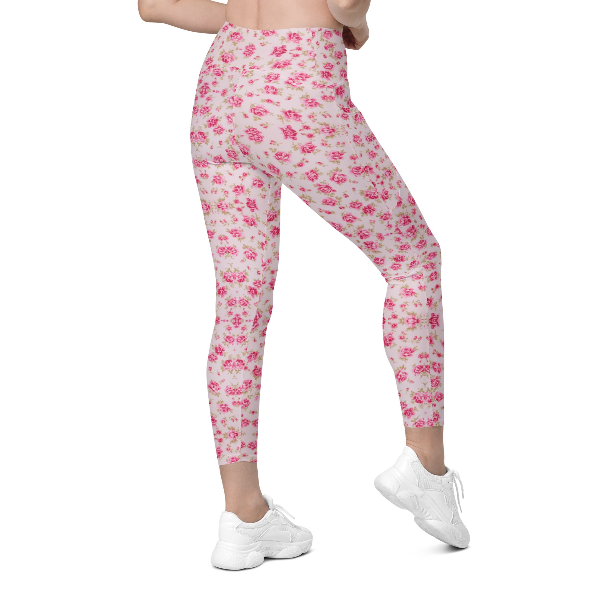 TBP Pink Floral Leggings With Pockets