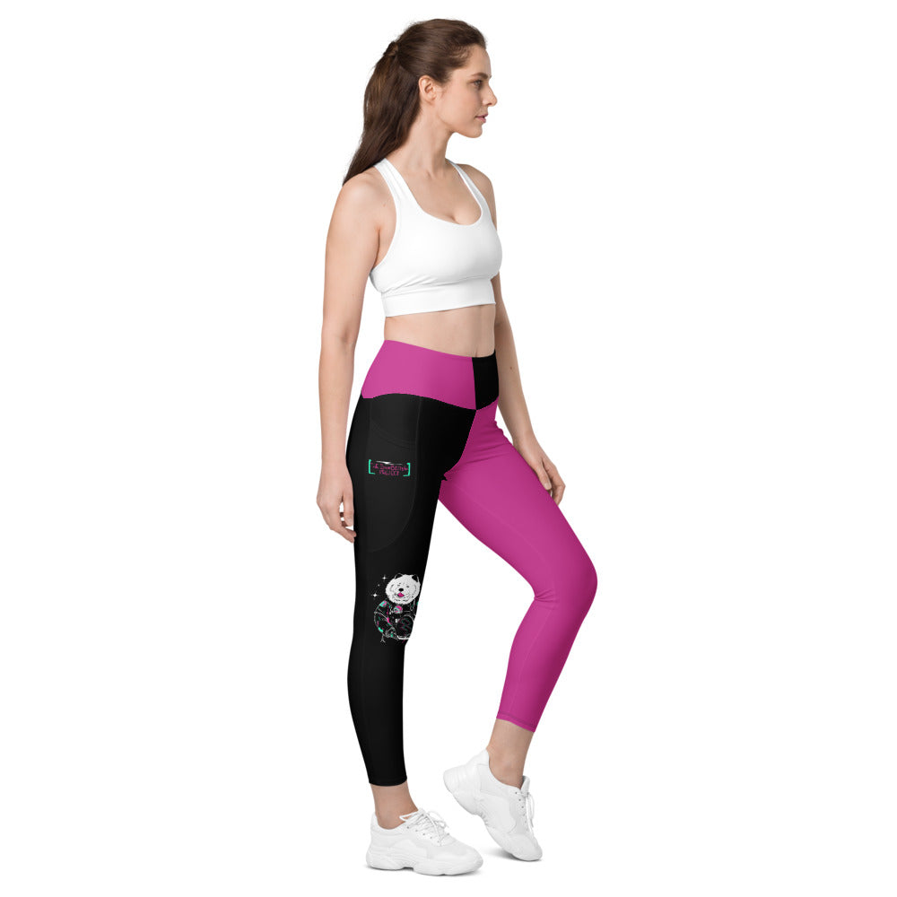Astropup Black Cross Leggings with pockets