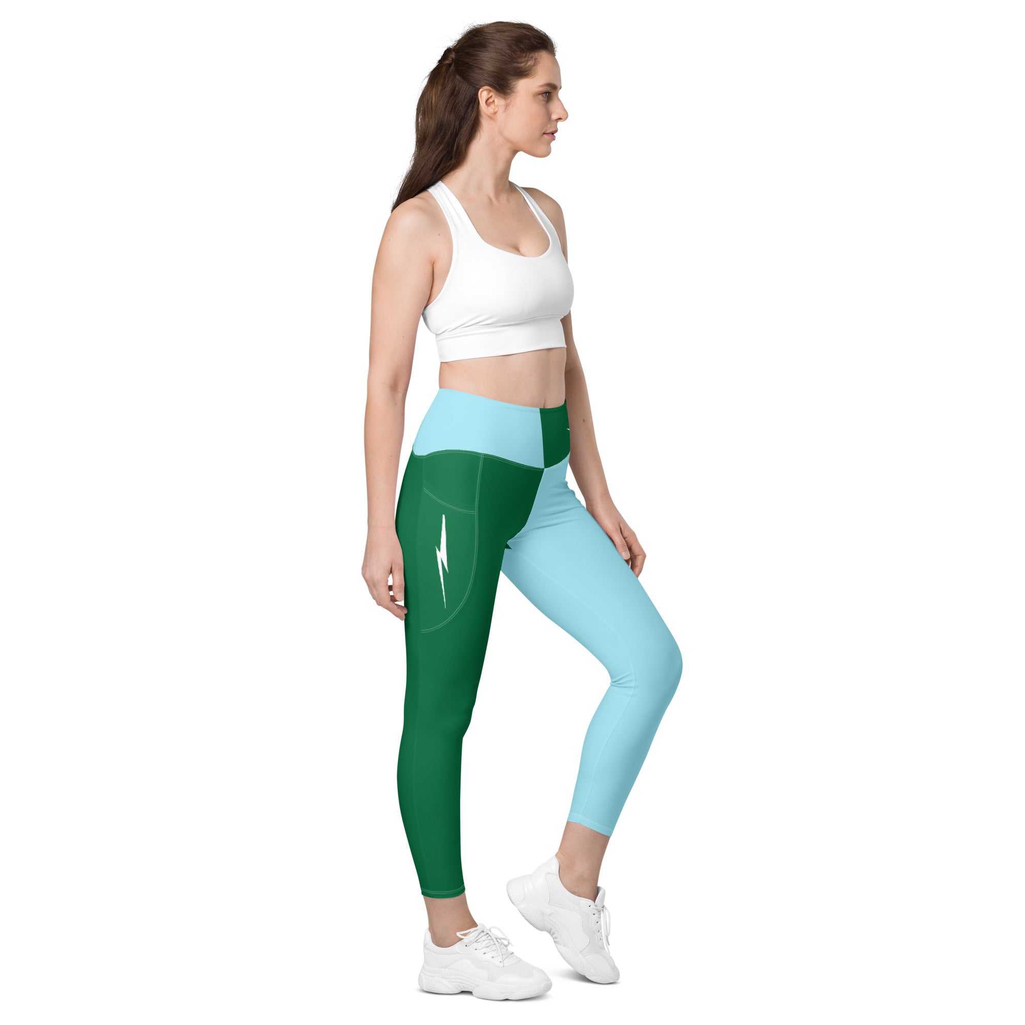 Green & Blue Leggings with pockets