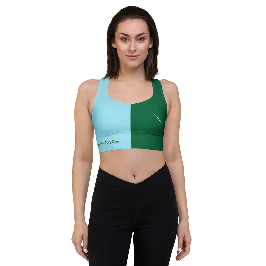 Green & Blue Longline sports bra