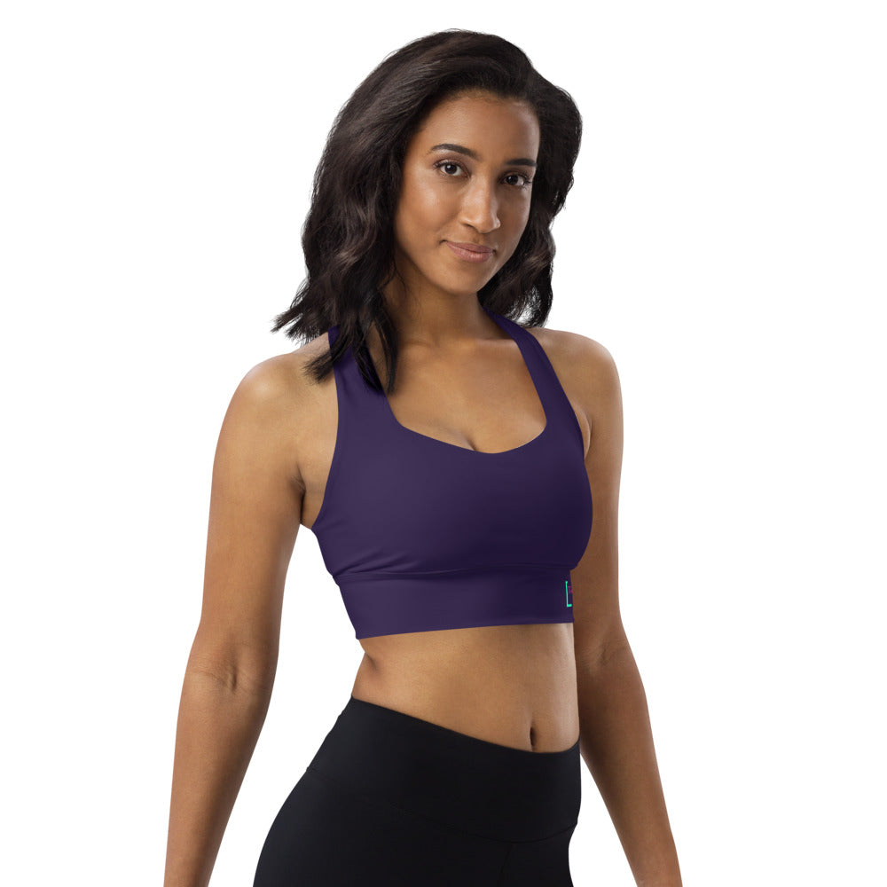 BamBoozle Logo Purple Longline sports bra