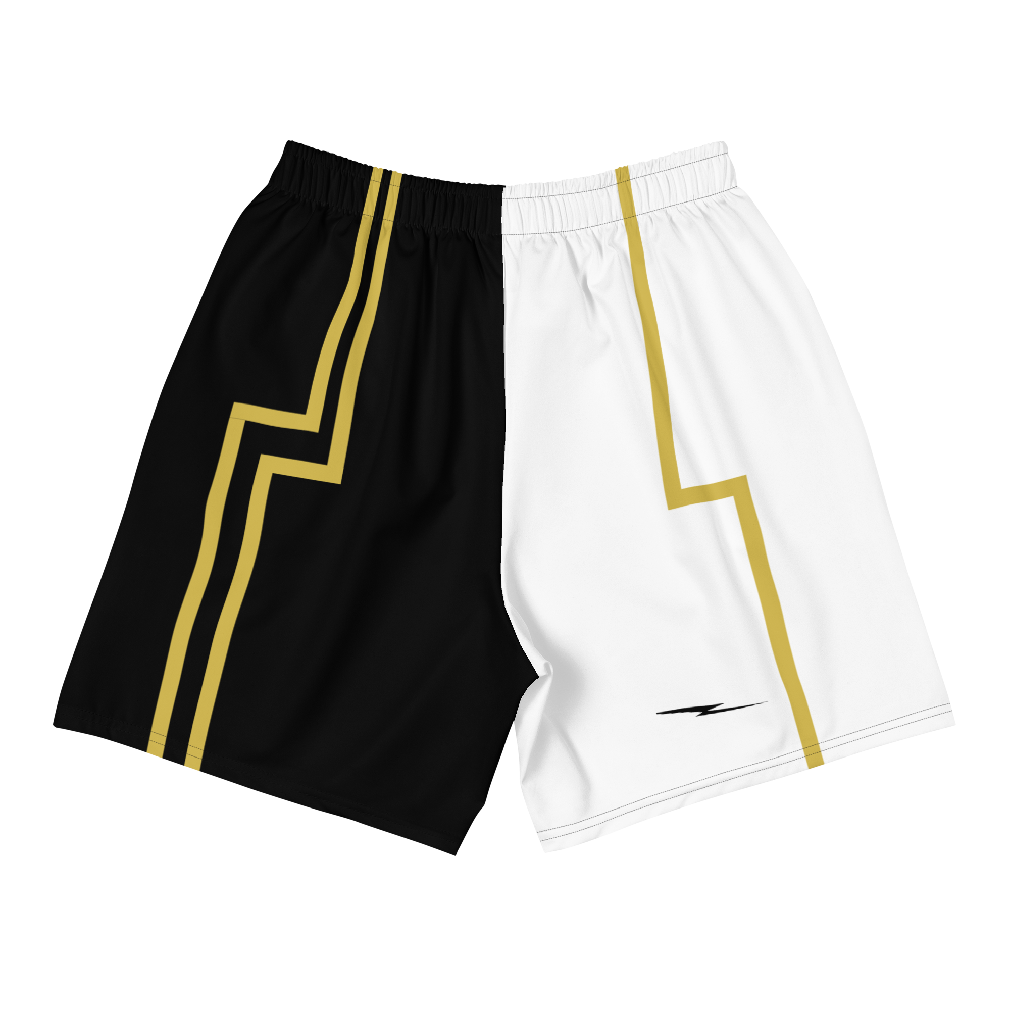Skull Crusher White & Gold Men's Athletic Long Shorts