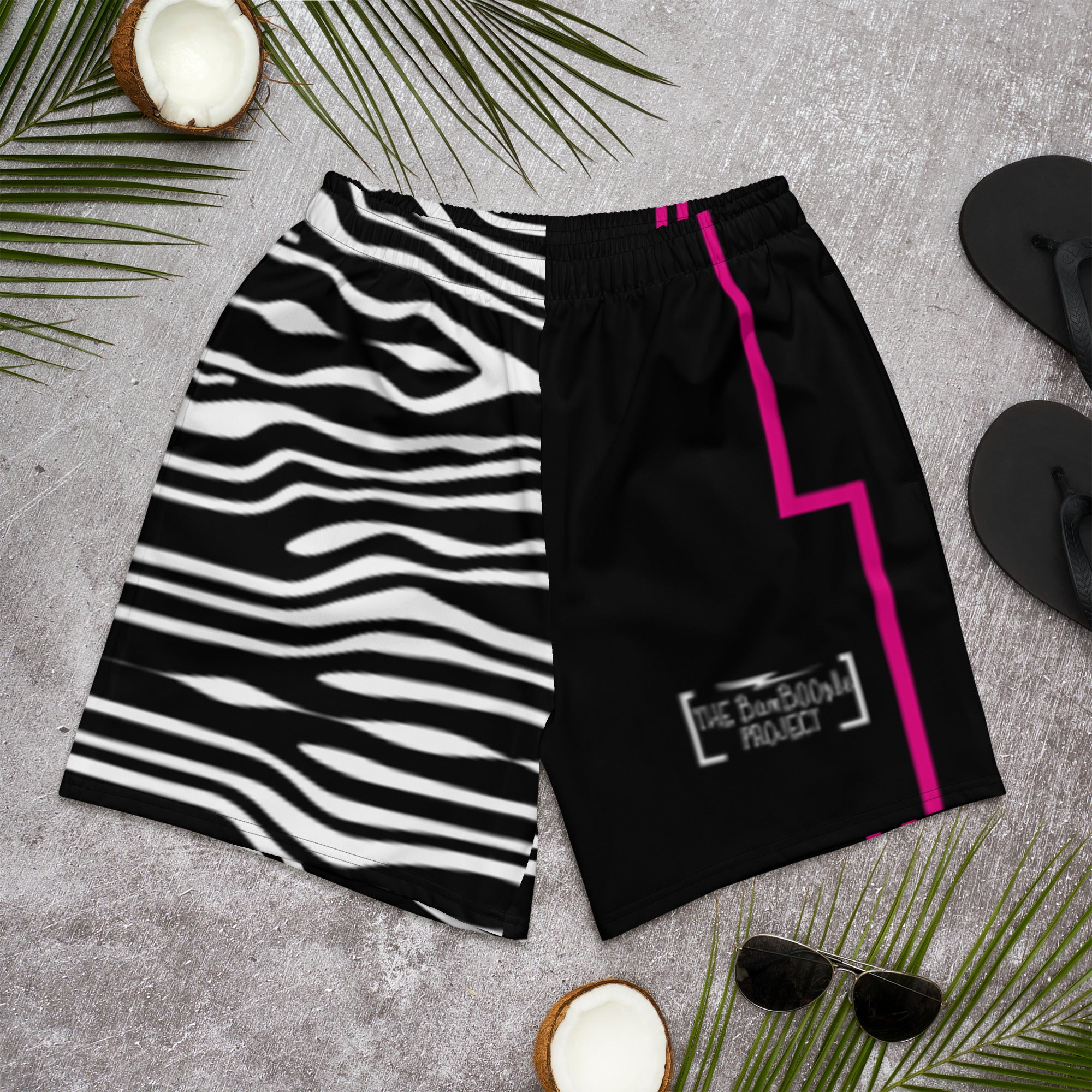 Pink Zebra Men's Athletic Long Shorts
