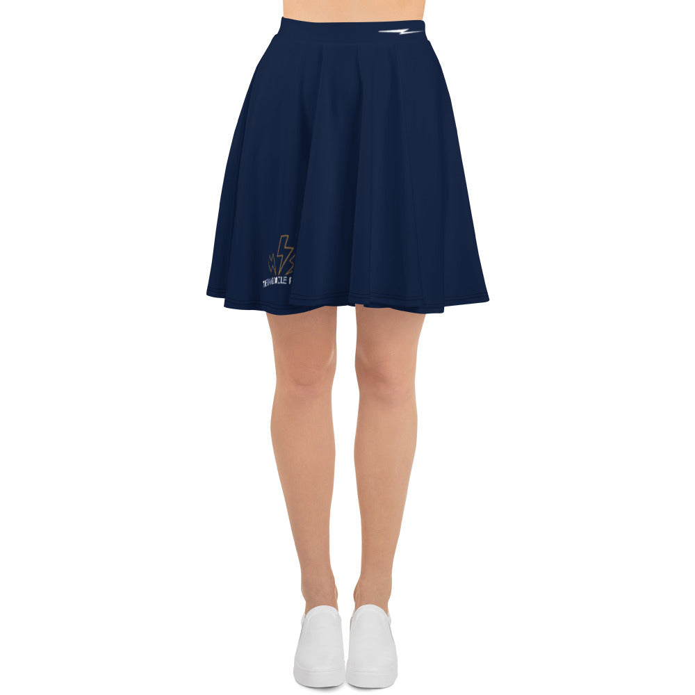 Lightning Navy Skater Skirt