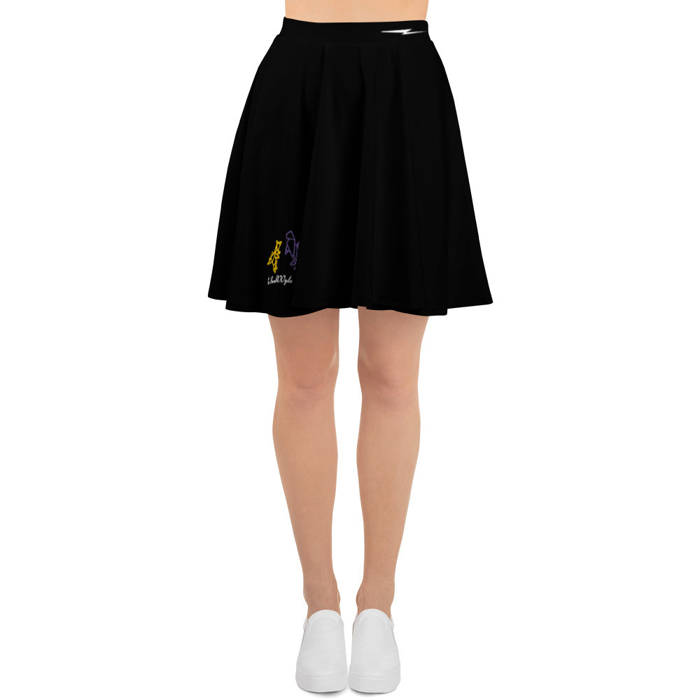 Dino's Fighting Black Skater Skirt