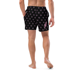 Pink Skull Crusher Men's Swim Trunks