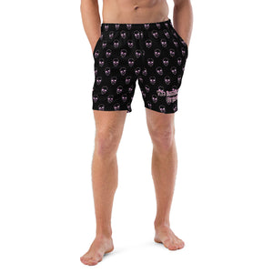 Pink Skull Crusher Men's Swim Trunks