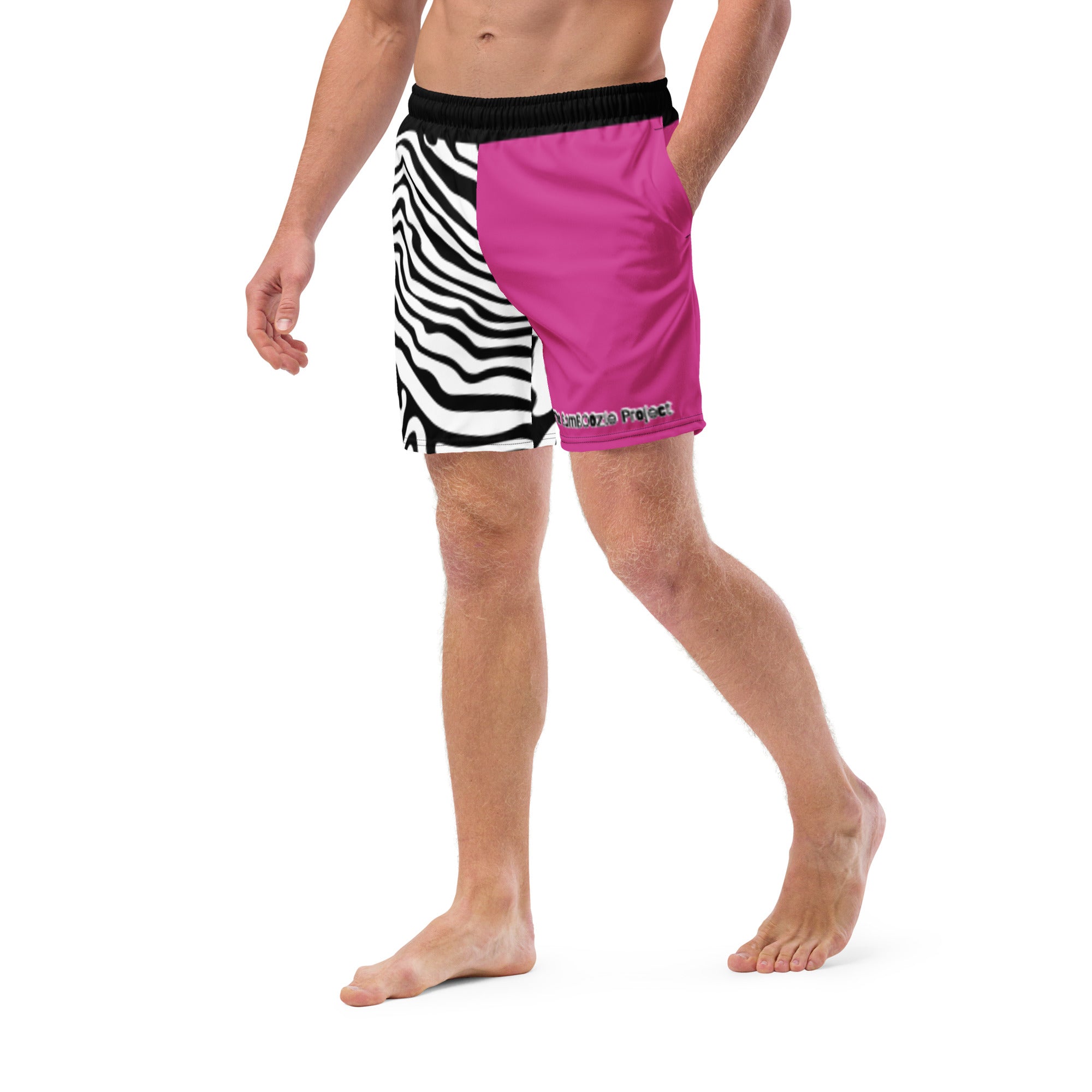 Pink Zebra Men's swim trunks