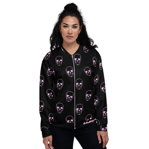 Skull Crusher Pink Unisex Bomber Jacket