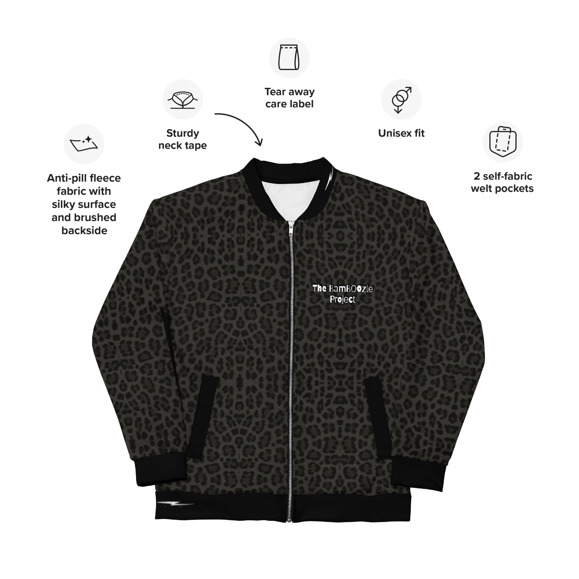 Black Cheetah Unisex Bomber Jacket