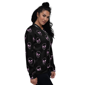 Skull Crusher Pink Unisex Bomber Jacket