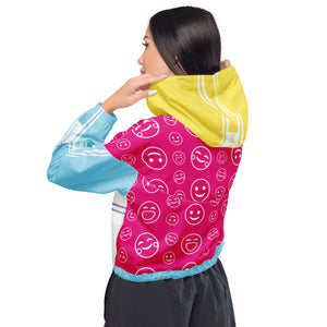 Amber Smilezz In Technicolor Cropped Windbreaker