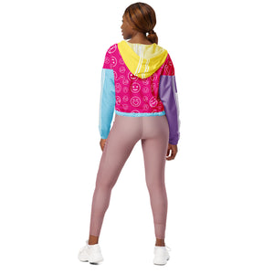Amber Smilezz In Technicolor Cropped Windbreaker