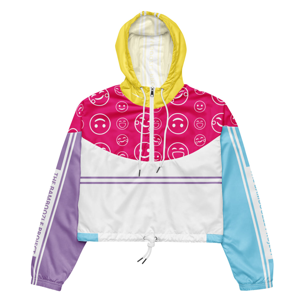 Amber Smilezz In Technicolor Cropped Windbreaker