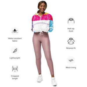 Amber Smilezz In Technicolor Cropped Windbreaker