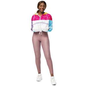 Amber Smilezz In Technicolor Cropped Windbreaker
