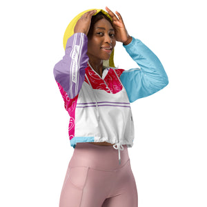 Amber Smilezz In Technicolor Cropped Windbreaker