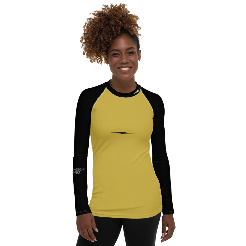 Black & Gold Women's Rash Guard