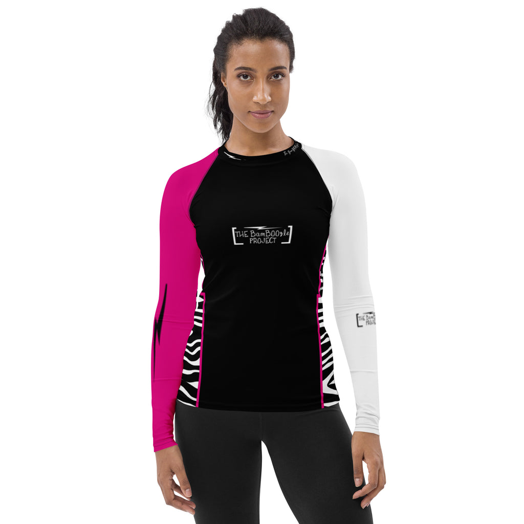 Pink Zebra Women's Rash Guard