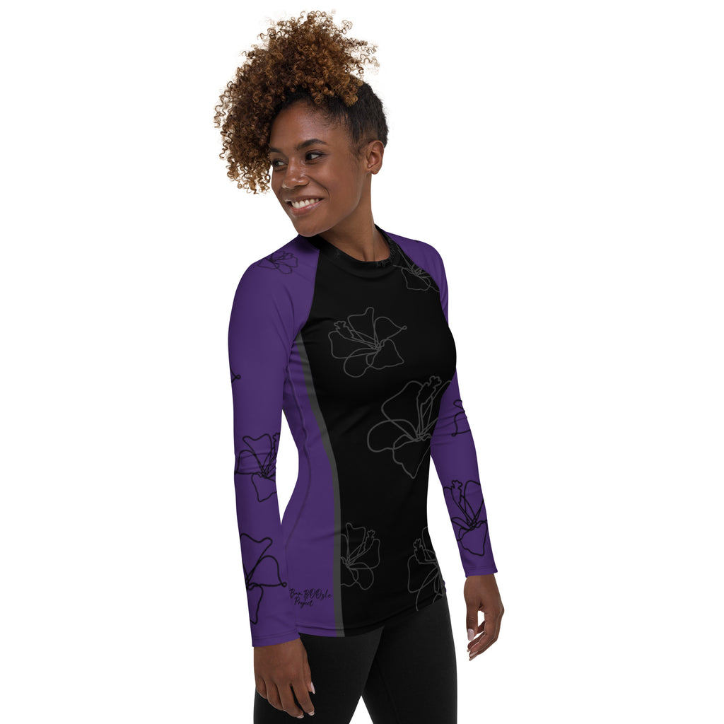 Women's Purple Blossoms Rash Guard