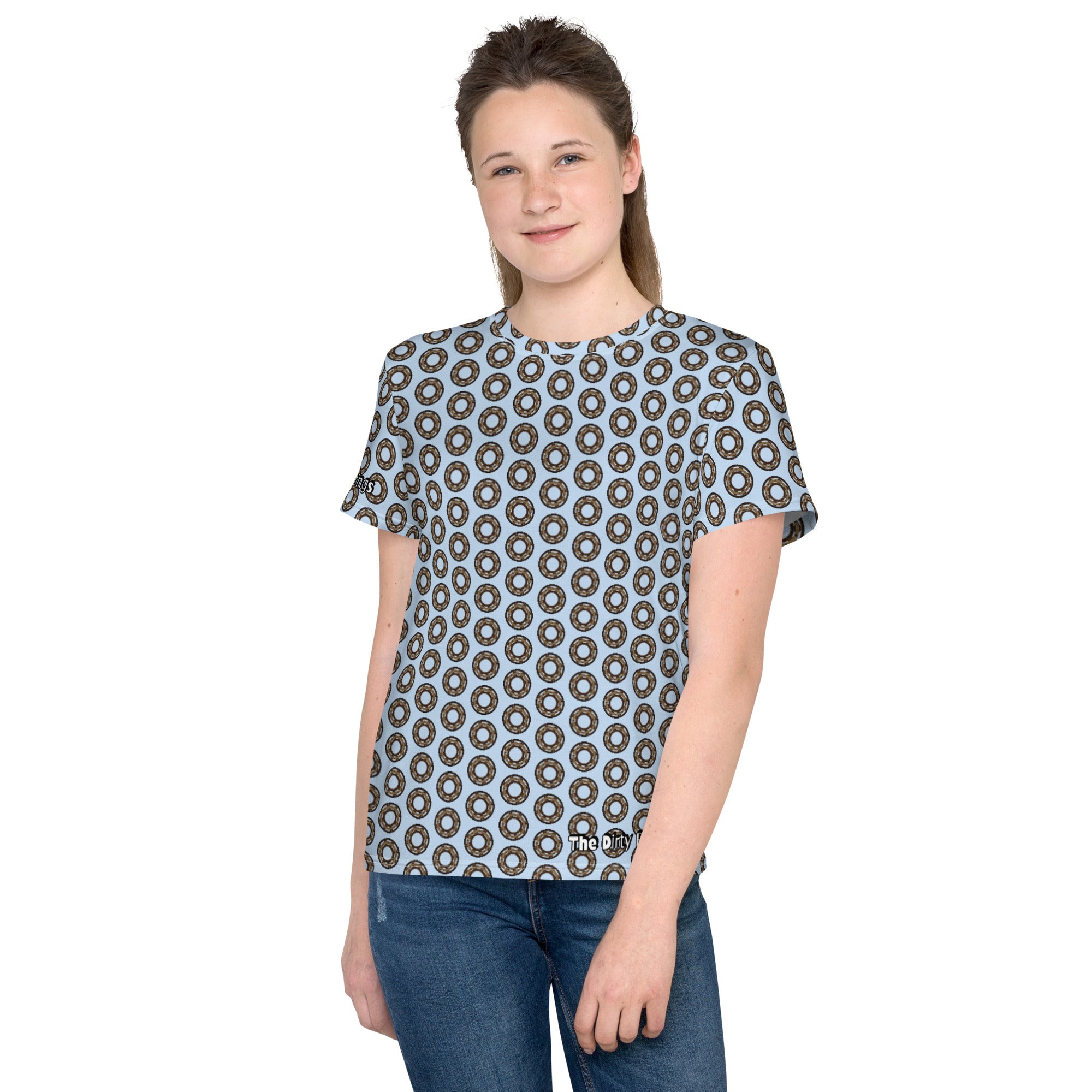 Dirty Bearing Pattern Youth crew neck t-shirt