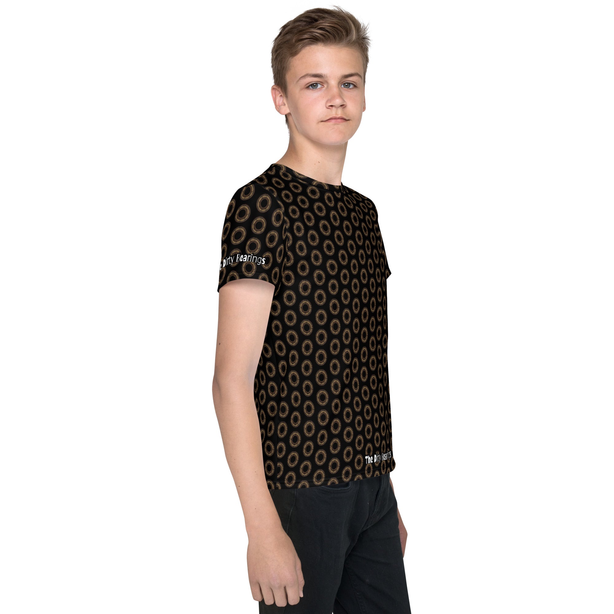 Dirty Bearing Pattern Youth crew neck t-shirt