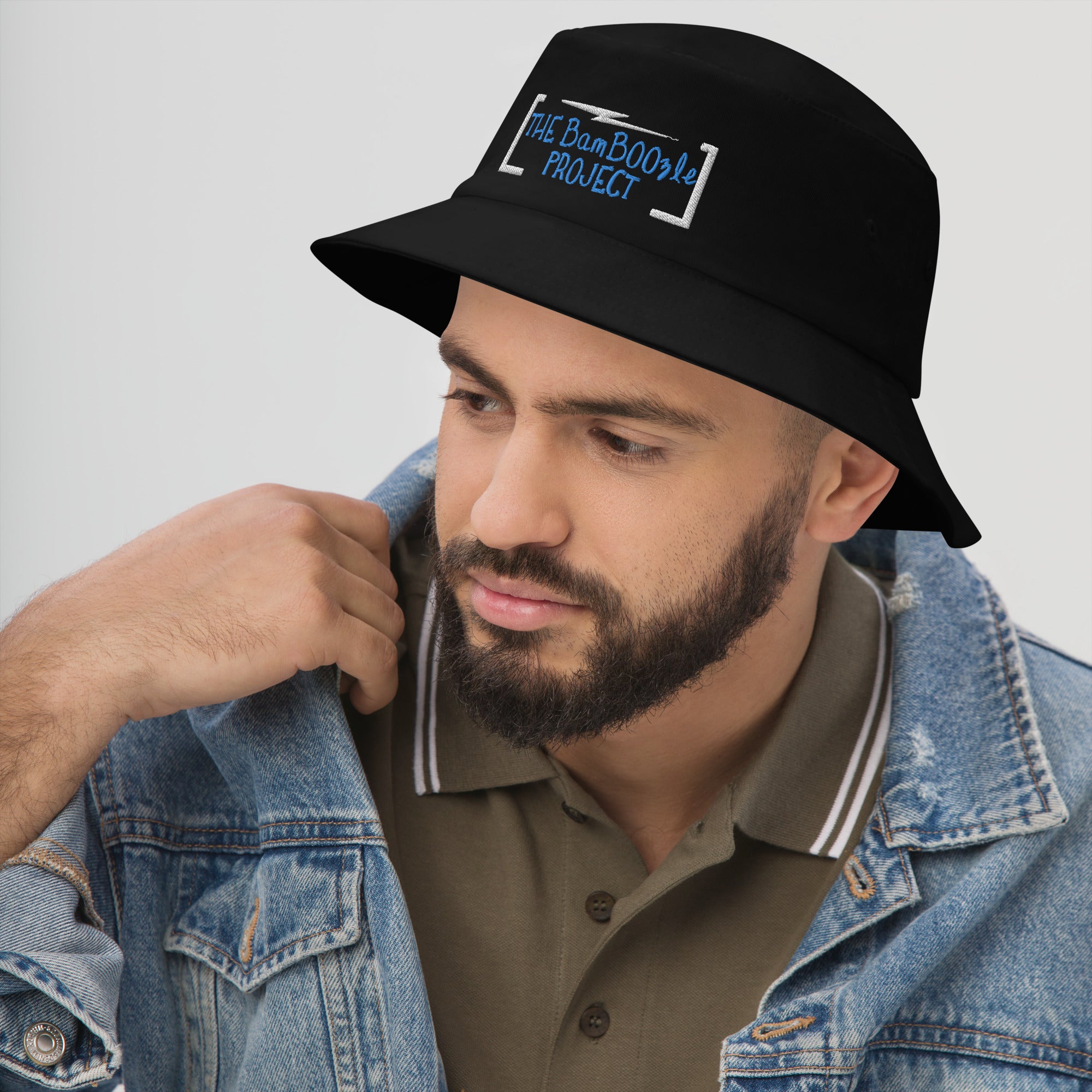 BamBoozle Project Blue Text Bucket Hat